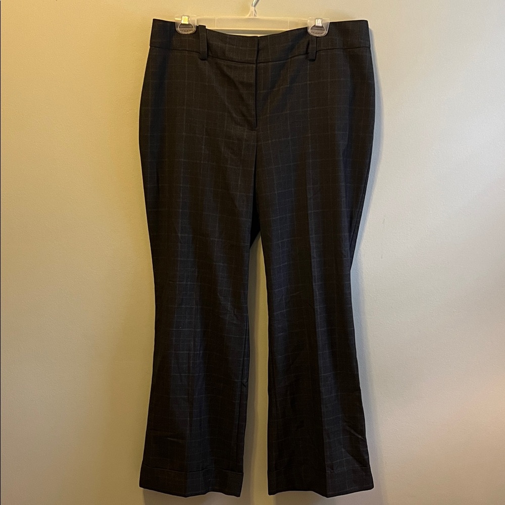 Ann Taylor dark gray & light gray Plaid Trousers